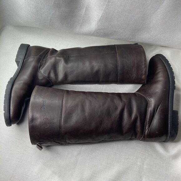 VTG Orvis Brown Leather Fleece Lined Knee Boots - Picture 6 of 16